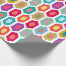 Colourful Rainbow Modern Ikat Tribal Pattern
