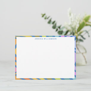 Colourful Rainbow Modern Personalised Stationery Card