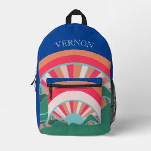 Colourful Rainbow Mountain  Printed Backpack