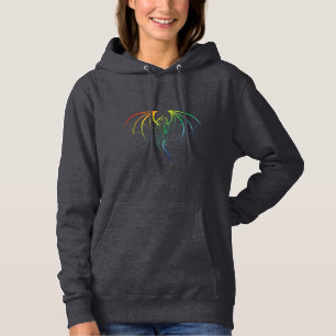 Colourful Rainbow Mythical Dragon Emblem Hoodie