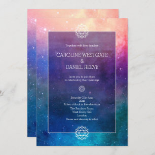 Colourful Rainbow Nebula Wedding Invitation