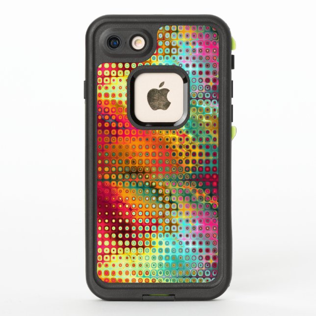 Colourful Rainbow of Liquid Dots Abstract Pattern LifeProof iPhone Case (Back)