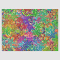 Colourful Rainbow of Stars Tissue Paper