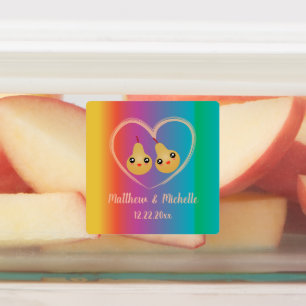 Colourful Rainbow Ombre Perfect Pear Cute Wedding