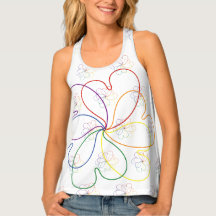 Colourful Rainbow on White Chic heartS flower