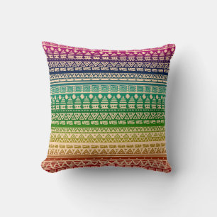 Colourful rainbow ornament cushion