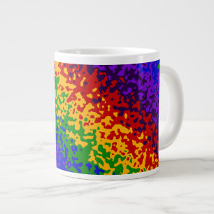 Colourful Rainbow Paint Splatters Abstract Art Large Coffee Mug