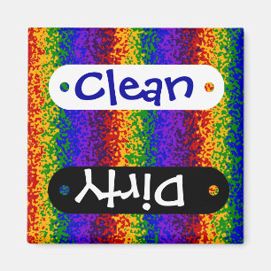 Colourful Rainbow Paint Splatters Abstract Art Magnet