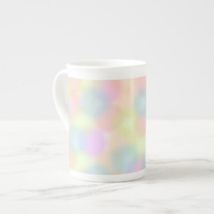 Colourful Rainbow pastel Geometric Circle Pattern Bone China Mug