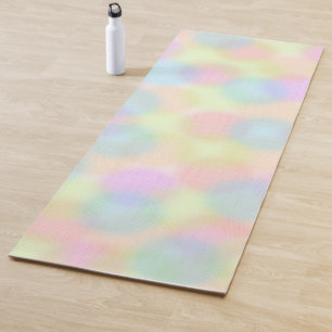 Colourful Rainbow pastel Geometric Circle Pattern Yoga Mat