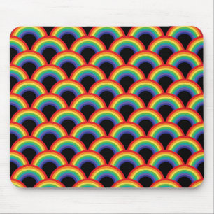 Colourful Rainbow Pattern Mouse Mat
