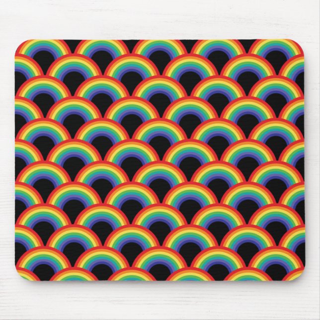 Colourful Rainbow Pattern Mouse Mat (Front)