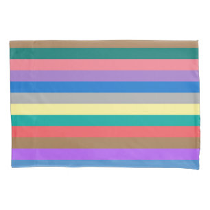 Colourful rainbow pattern pillowcase
