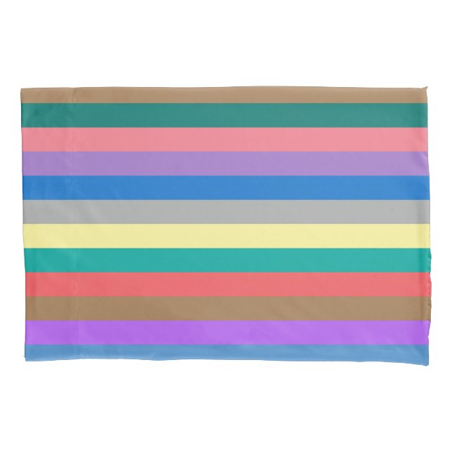Colourful rainbow pattern pillowcase (Front)