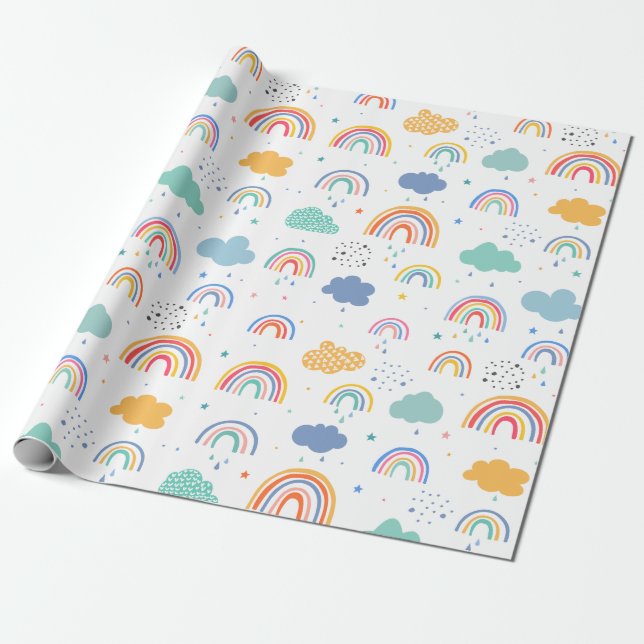 Colourful Rainbow Pattern Wrapping Paper (Unrolled)