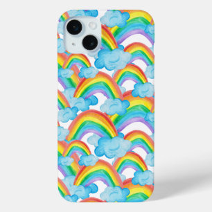 Colourful Rainbow Patterned iPhone 15 Mini Case