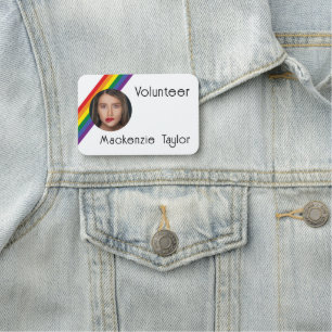 Colourful Rainbow Personalised Photo Name Tag