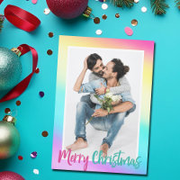 Colourful Rainbow Photo Gay Pride Couple Christmas