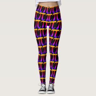 Colourful Rainbow Pi Sign Pattern Piday Party Leggings