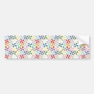 Colourful Rainbow Pinwheel Bumper Sticker