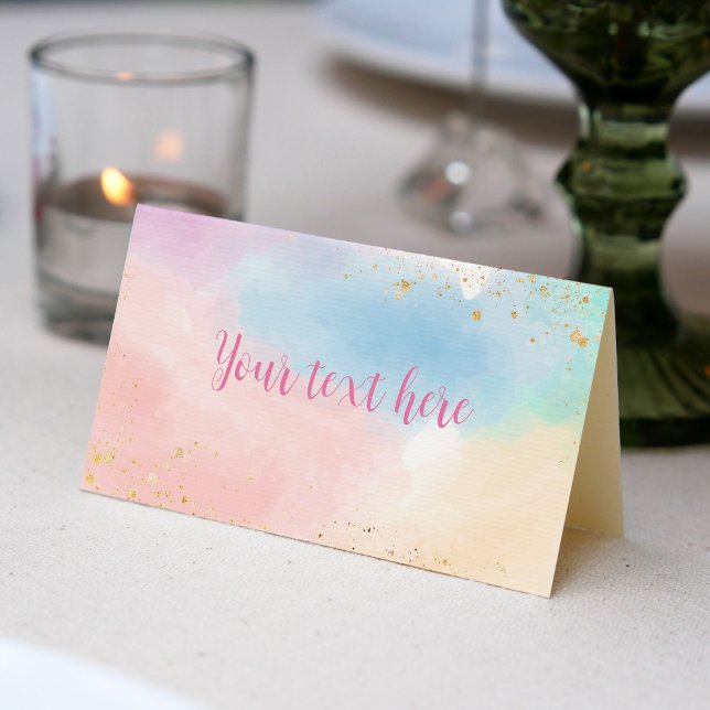 Colourful Rainbow Place Card Birthday Party (Creator Uploaded)