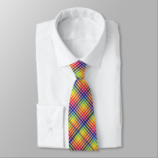Colourful Rainbow Plaid Tie