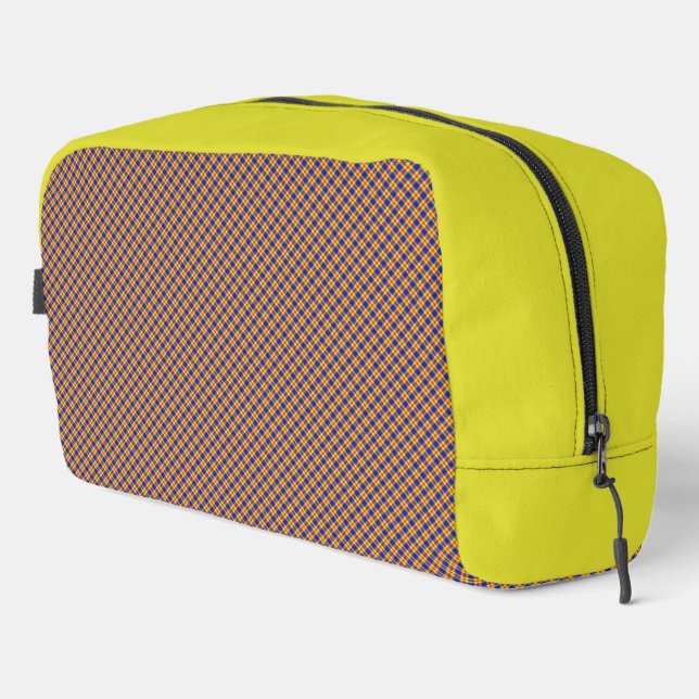 Colourful Rainbow Plaid Travel Toiletry Case Dopp Kit (Right Corner)