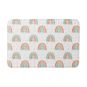 Colourful Rainbow Polka Dot Pattern Bath Mat