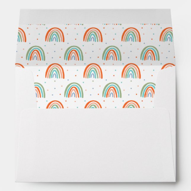 Colourful Rainbow Polka Dot Pattern Envelope (Back (Bottom))