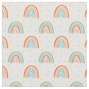 Colourful Rainbow Polka Dot Pattern Fabric