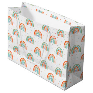 Colourful Rainbow Polka Dot Pattern Large Gift Bag