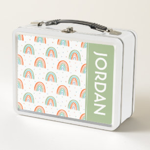 Colourful Rainbow Polka Dot Pattern Metal Lunch Box