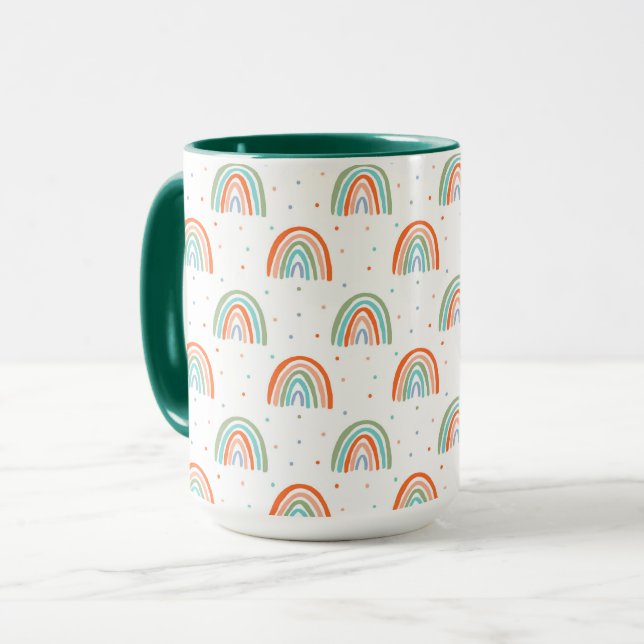 Colourful Rainbow Polka Dot Pattern Mug (Front Left)