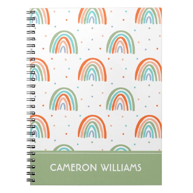 Colourful Rainbow Polka Dot Pattern Notebook (Front)