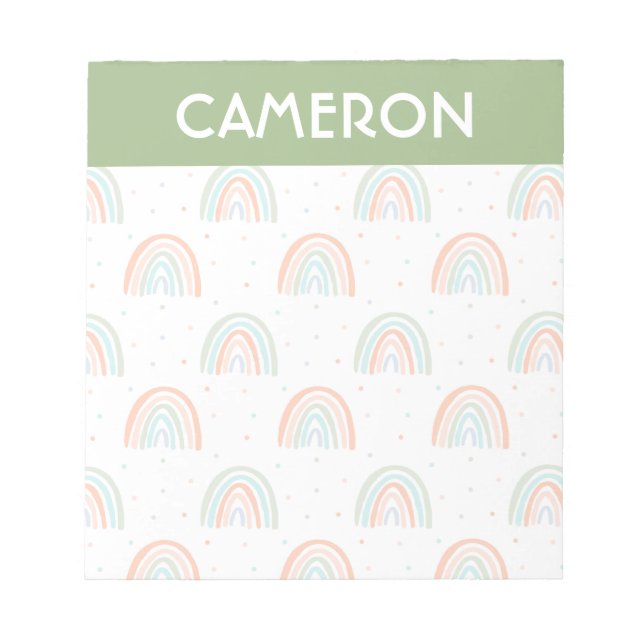 Colourful Rainbow Polka Dot Pattern Notepad (Front)