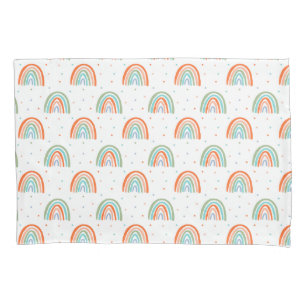 Colourful Rainbow Polka Dot Pattern Pillowcase