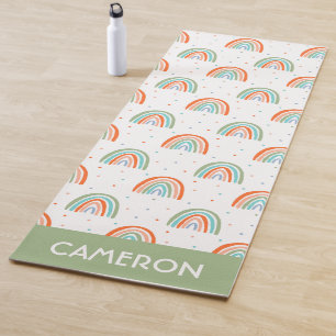 Colourful Rainbow Polka Dot Pattern Yoga Mat