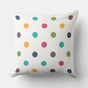 Colourful Rainbow Polka Dots Cushion