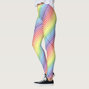 Colourful Rainbow Polka Dots on White or Your Colo Leggings