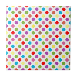 Colourful rainbow polka dots pattern tile
