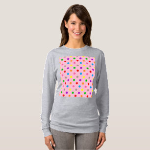 Colourful Rainbow Polka Dots Pink T-Shirt