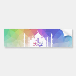Colourful Rainbow Polygonal Eid - Bumper Sticker