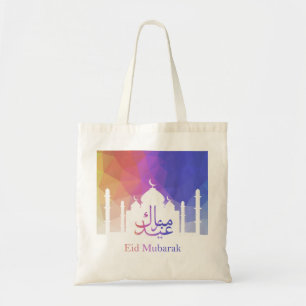 Colourful Rainbow Polygonal Eid Mosque Budget Tote