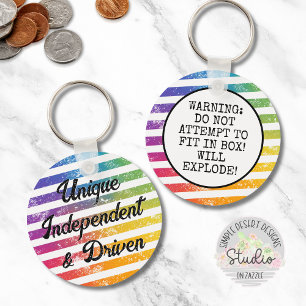 Colourful Rainbow Pride Confidence Gift Shop Key Ring
