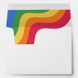 Colourful Rainbow Pride Stripes LGBTQ Gay Wedding Envelope