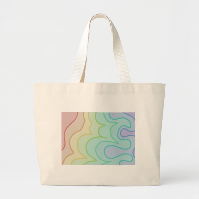 Colourful Rainbow Pride Wiggle Abstract Large Tote Bag (Front)