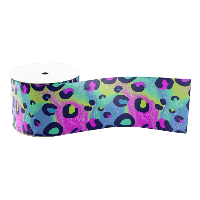 Colourful Rainbow Print Grosgrain Ribbon (Spool)