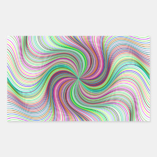 Colourful Rainbow Prism swirl wheel Rectangular Sticker