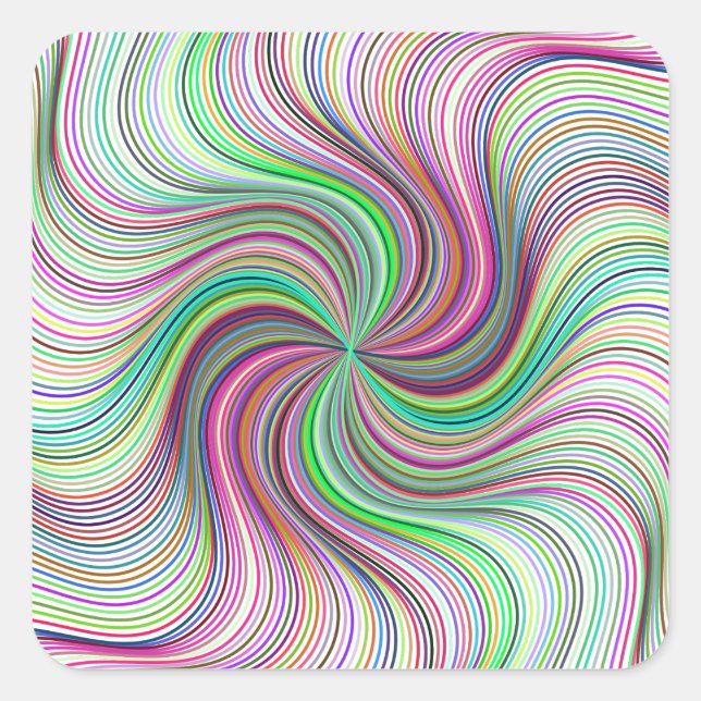 Colourful Rainbow Prism swirl wheel Square Sticker (Front)
