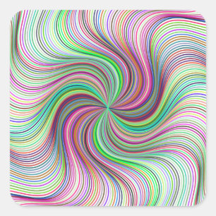 Colourful Rainbow Prism swirl wheel Square Sticker